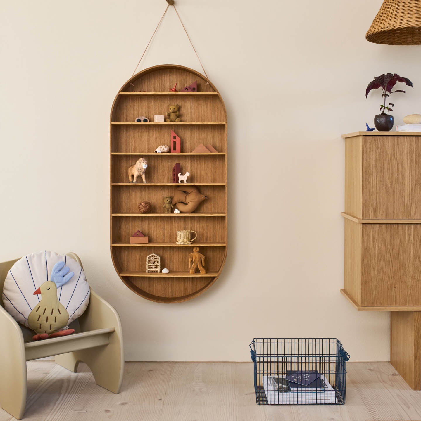 Ferm Living Oval Dorm Shelf - Oiled Oak
