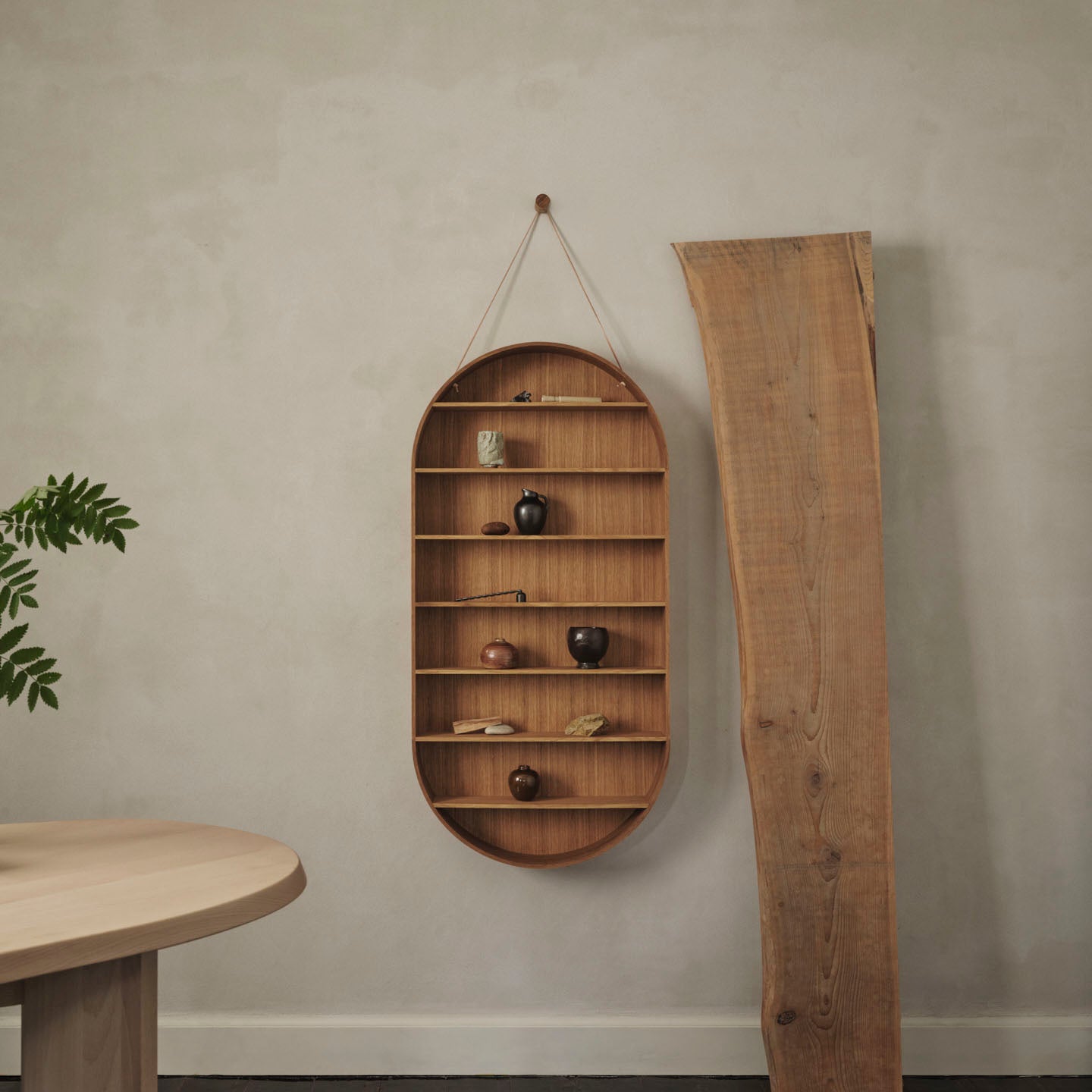 Ferm Living Oval Dorm Shelf - Oiled Oak