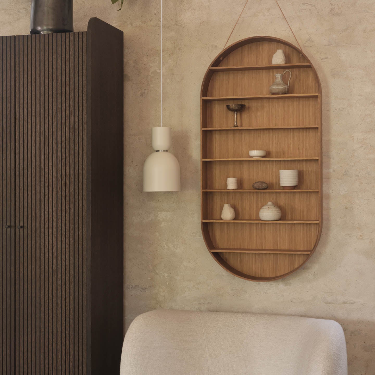 Ferm Living Oval Dorm Shelf - Oiled Oak