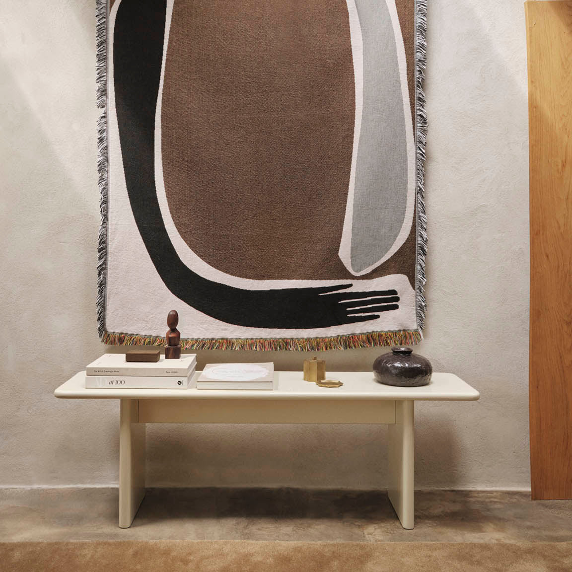 Ferm Living Rink Bench Eggshell