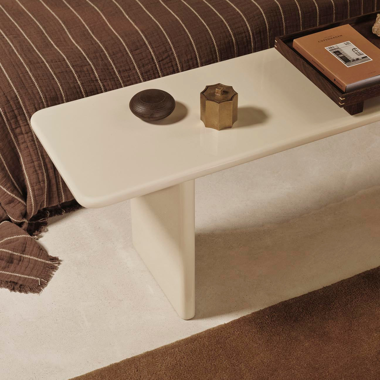Ferm Living Rink Bench Eggshell