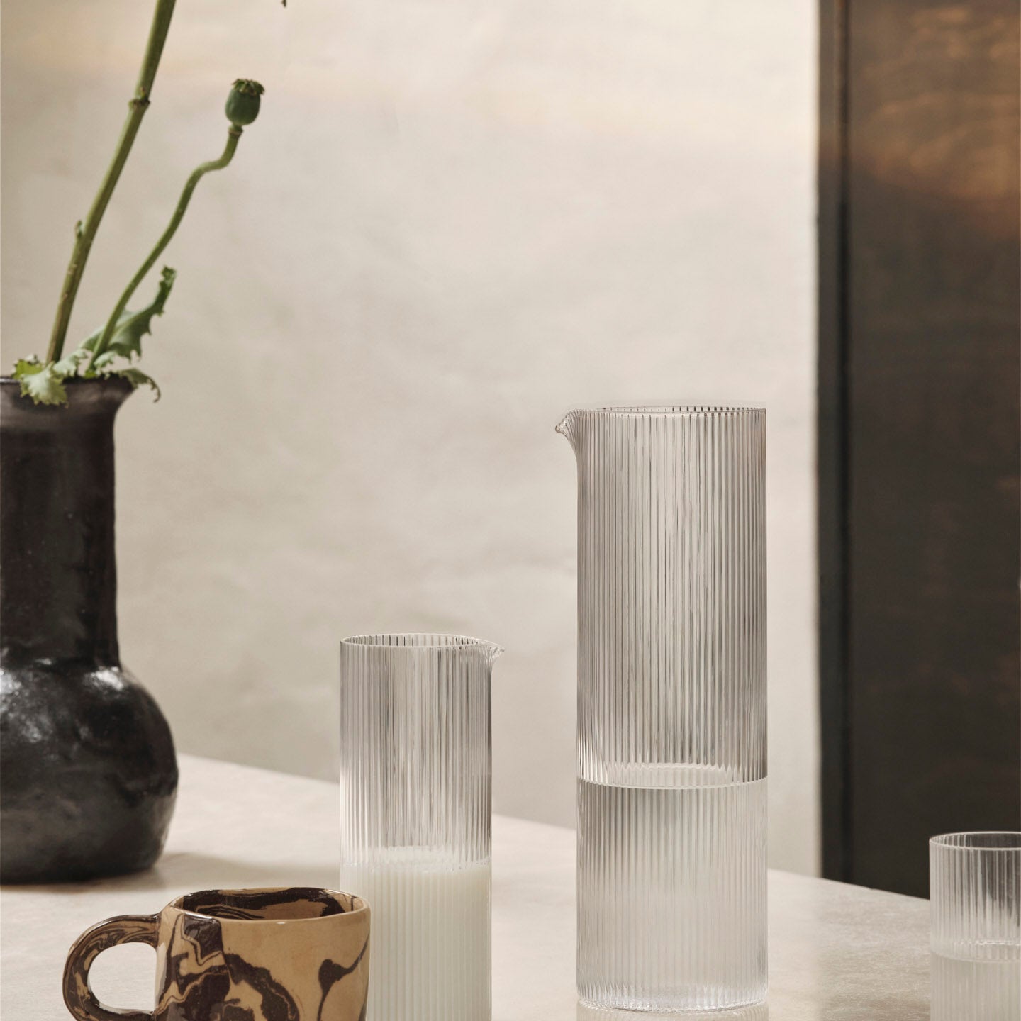 Ferm Living Ripple Milk Jug - Clear
