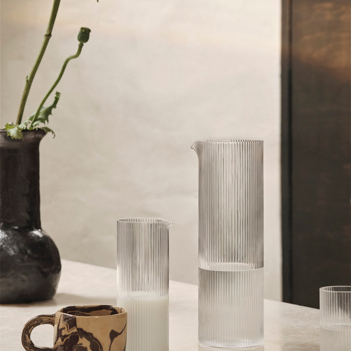 Ferm Living Ripple Water Jug - Clear