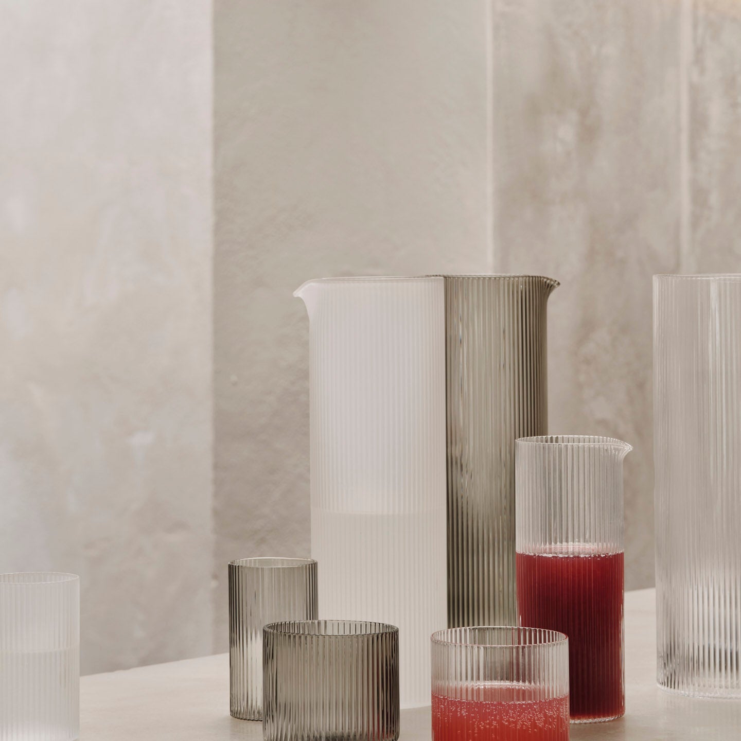 Ferm Living Ripple Water Jug - Smoked