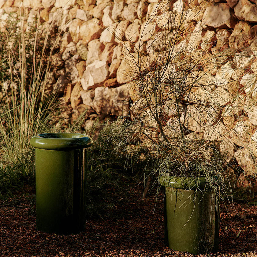 Ferm Living Rollo Pot Moss Green
