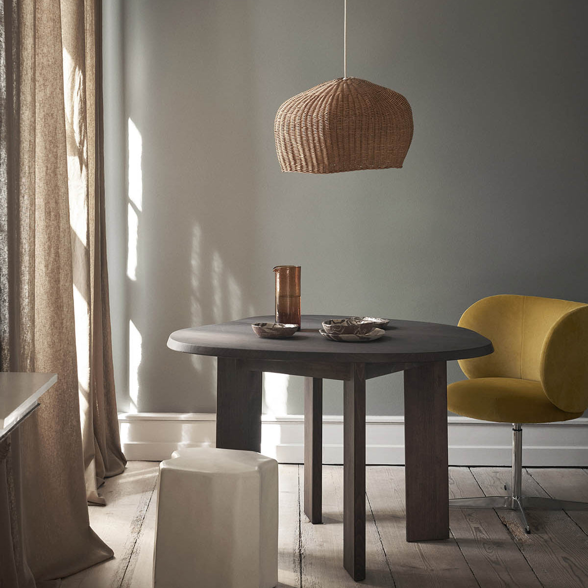 Ferm Living Tarn Dining Table 115cm Dark Stained Beech