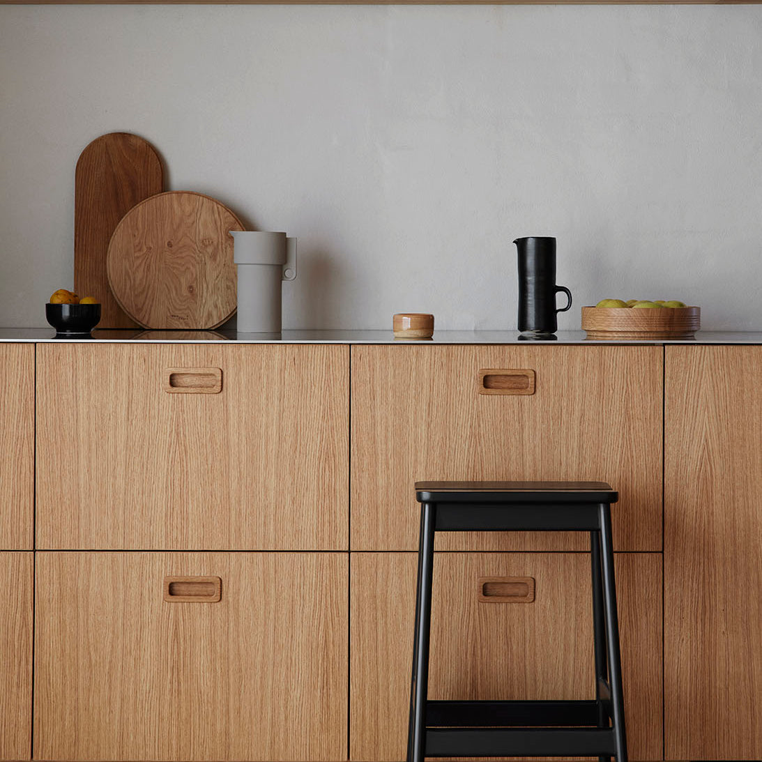Form & Refine Angle Bar Stool Black Stained Beech