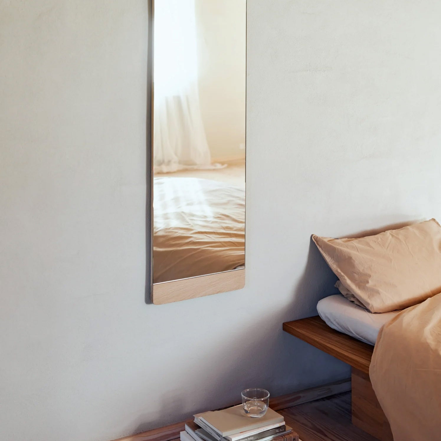 Form & Refine Rim Wall Mirror - 35x110cm White Oiled Oak