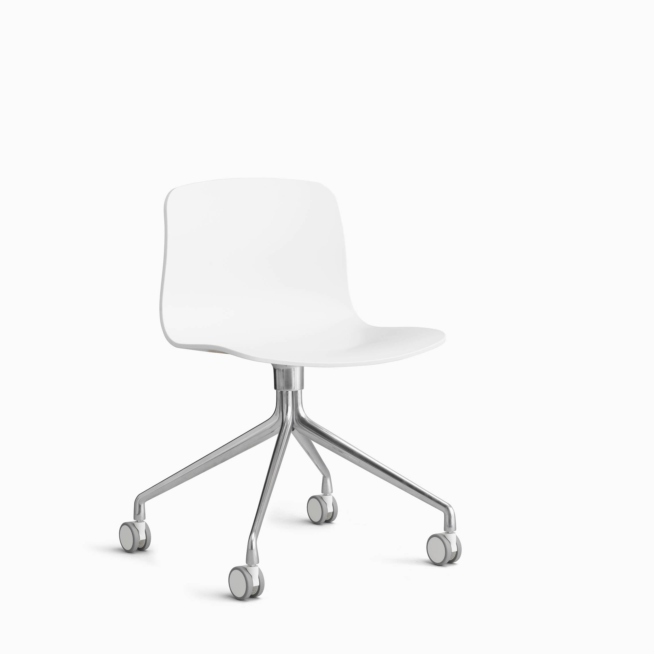 HAY About A Chair AAC 14 White with Polished Aluminum Base