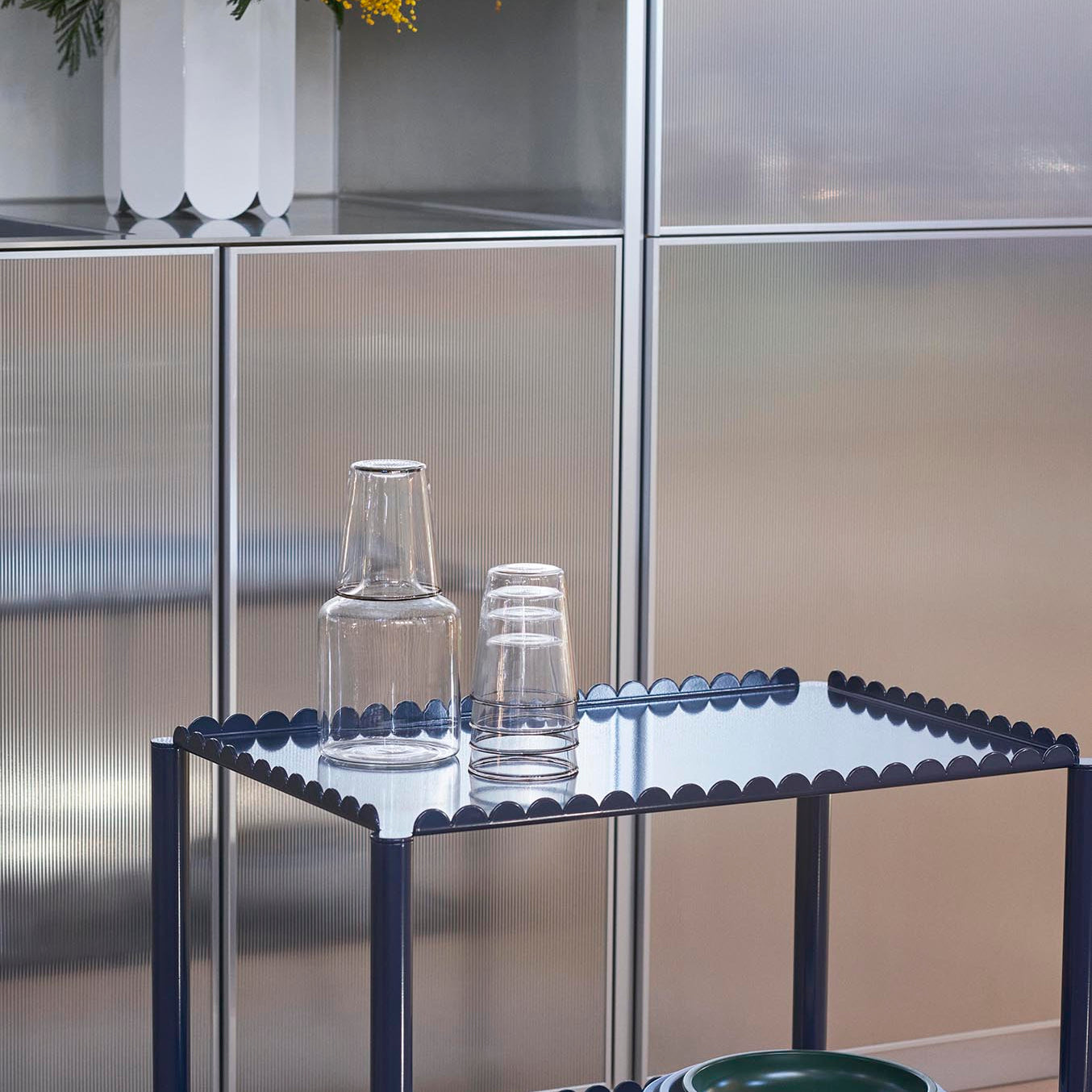 HAY Arcs Trolley Low Steel Blue