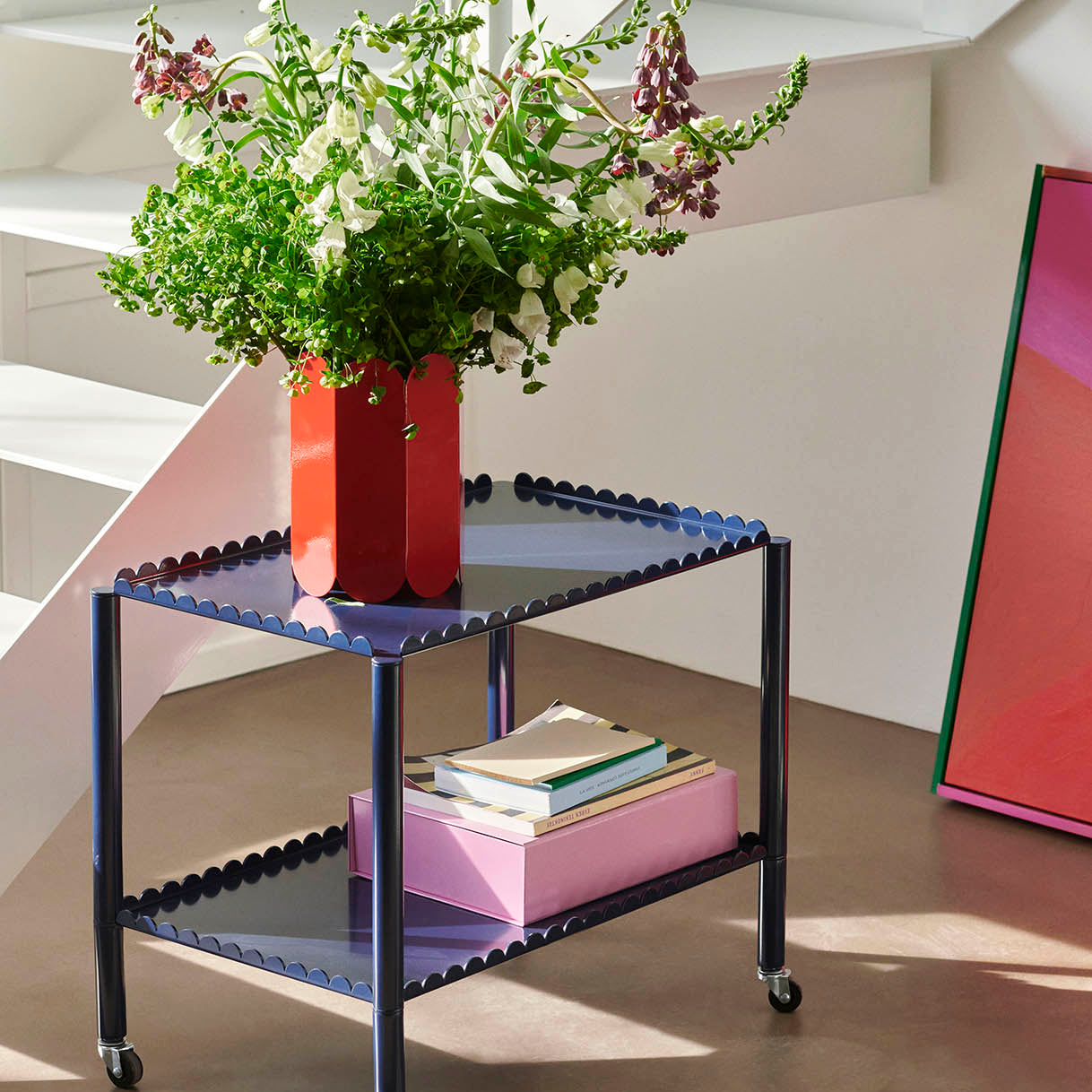 HAY Arcs Trolley Low Steel Blue