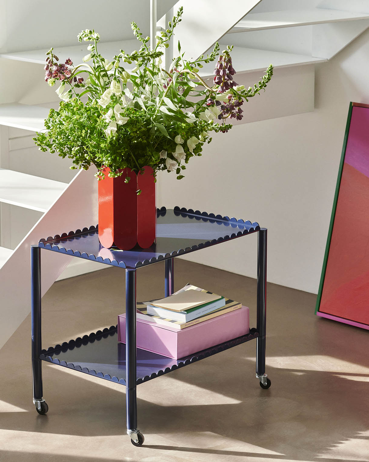 HAY Arcs Trolley Low Steel Blue