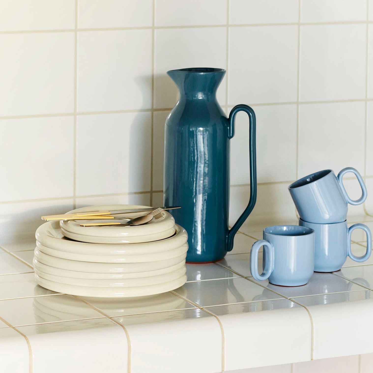 HAY Barro Jug Tall - Dark Blue