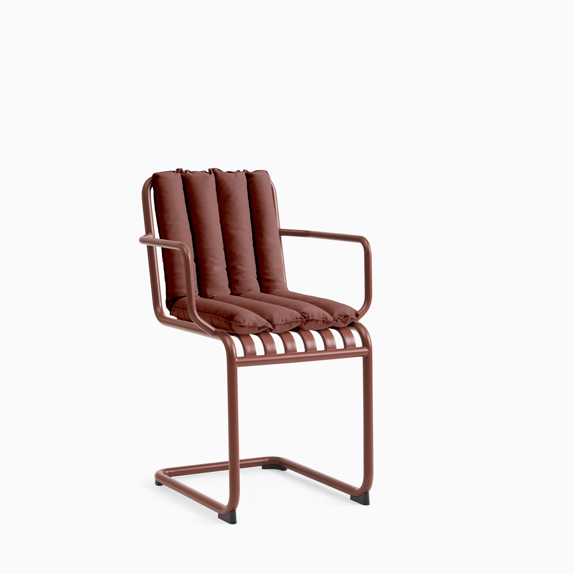 HAY Palissade Cantilever Armchair Iron Red with Soft Quilted Cushion