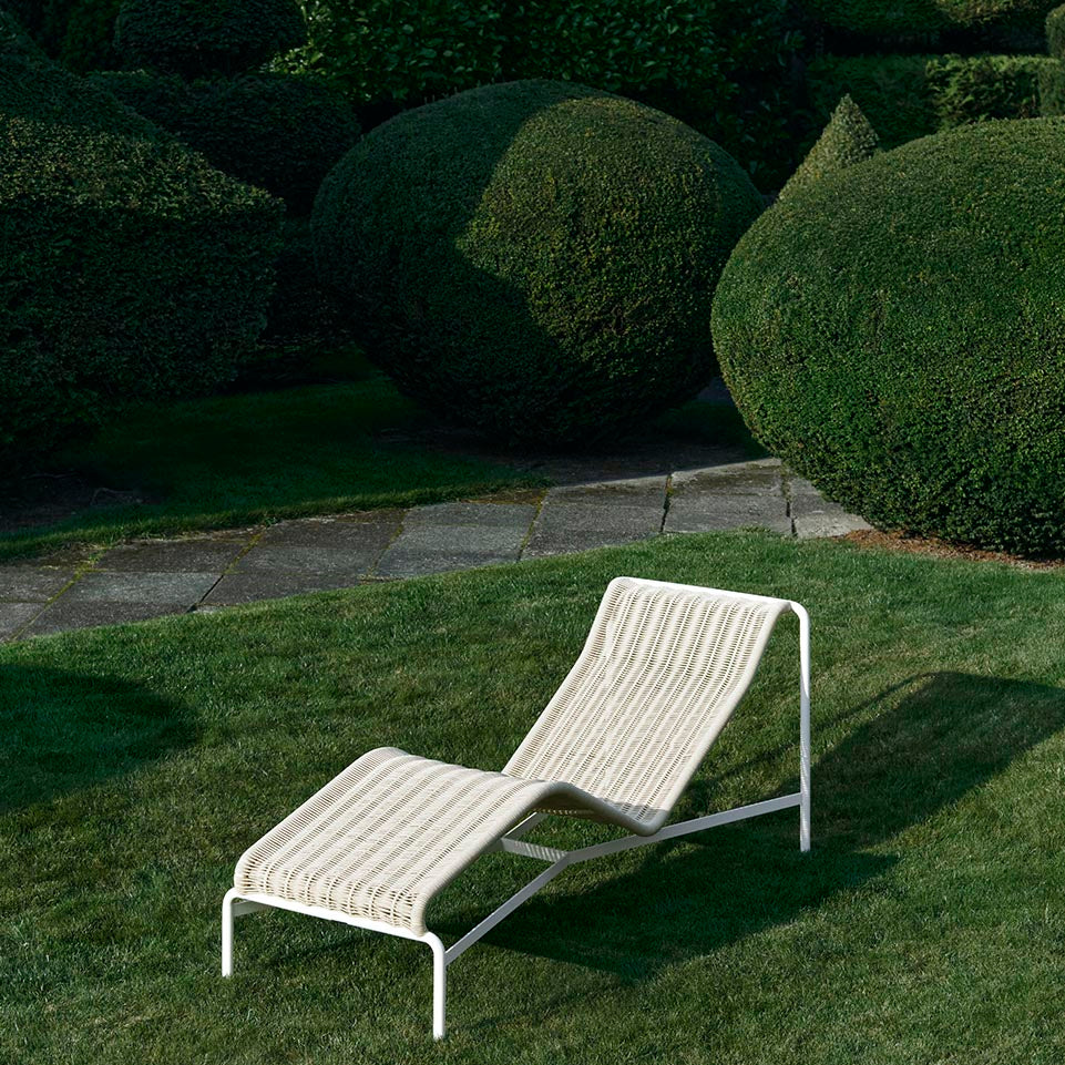 HAY Palissade Cord Chaise Longue Cream White