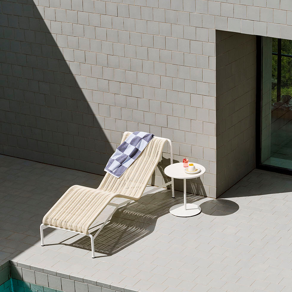 HAY Palissade Cord Chaise Longue Cream White