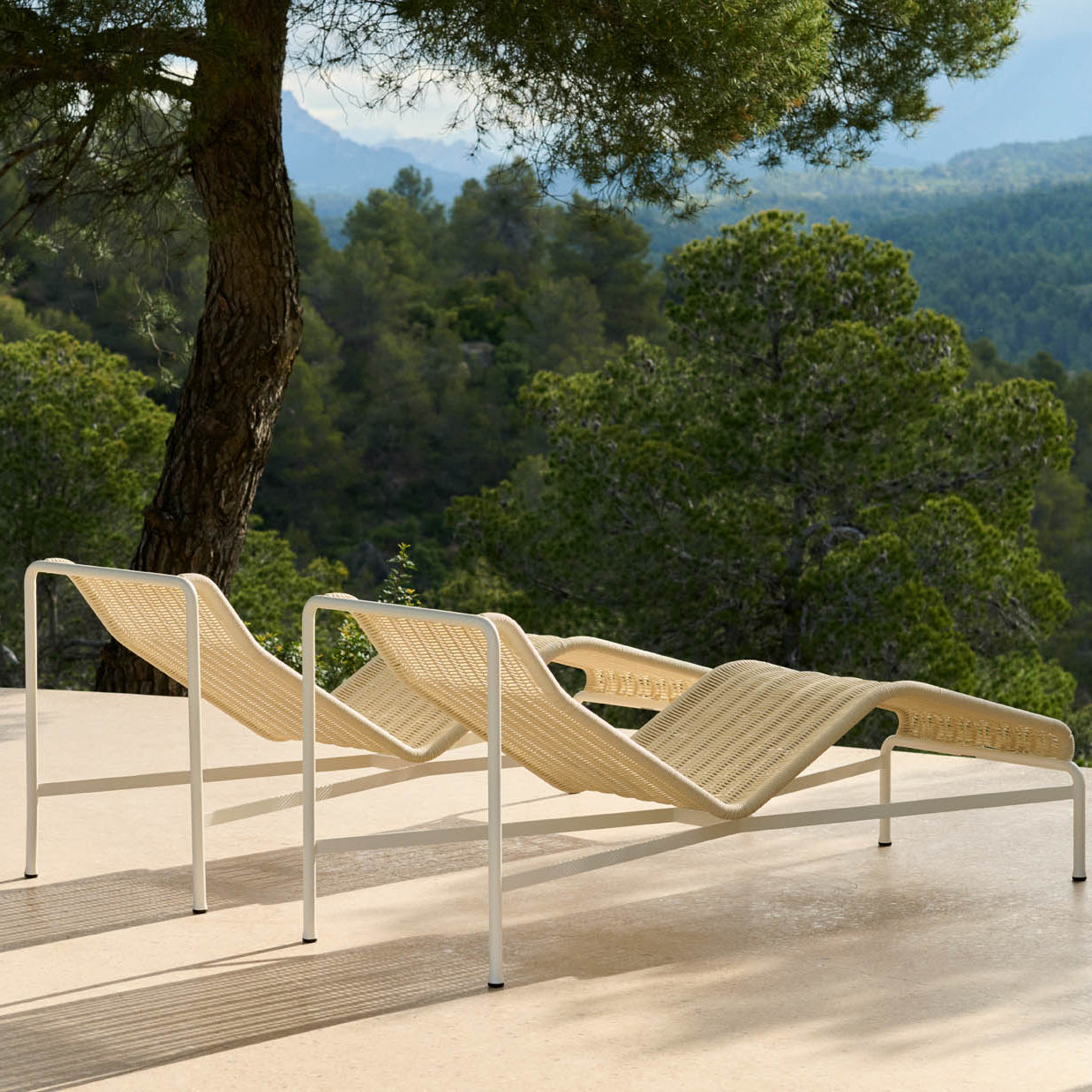 HAY Palissade Cord Chaise Longue Cream White