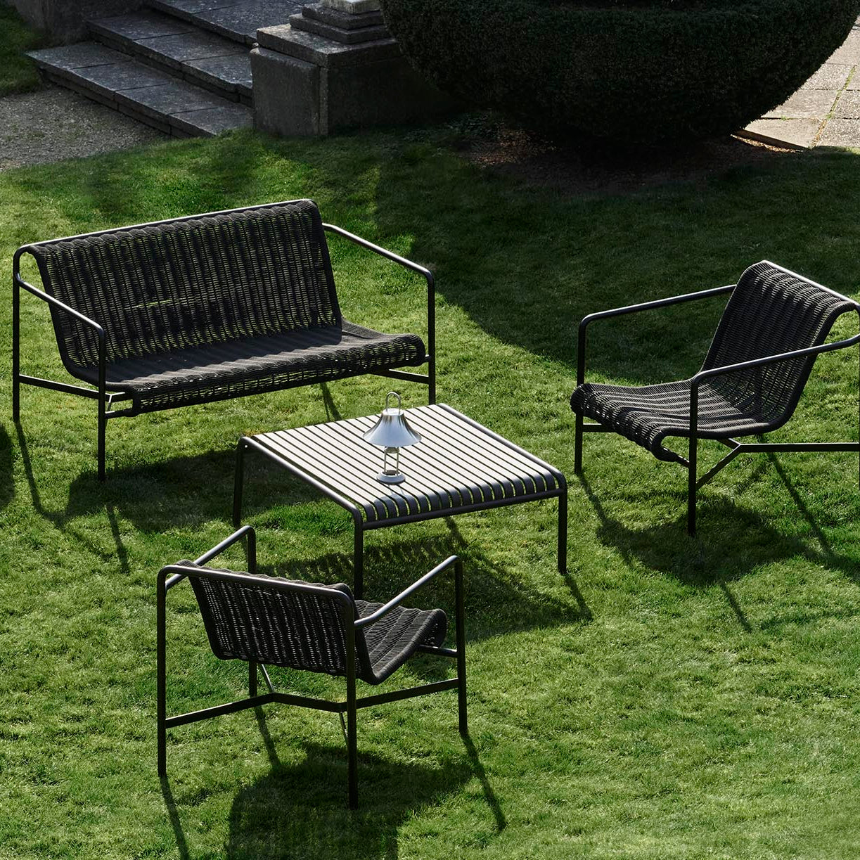 HAY Palissade Cord Dining Bench Anthracite