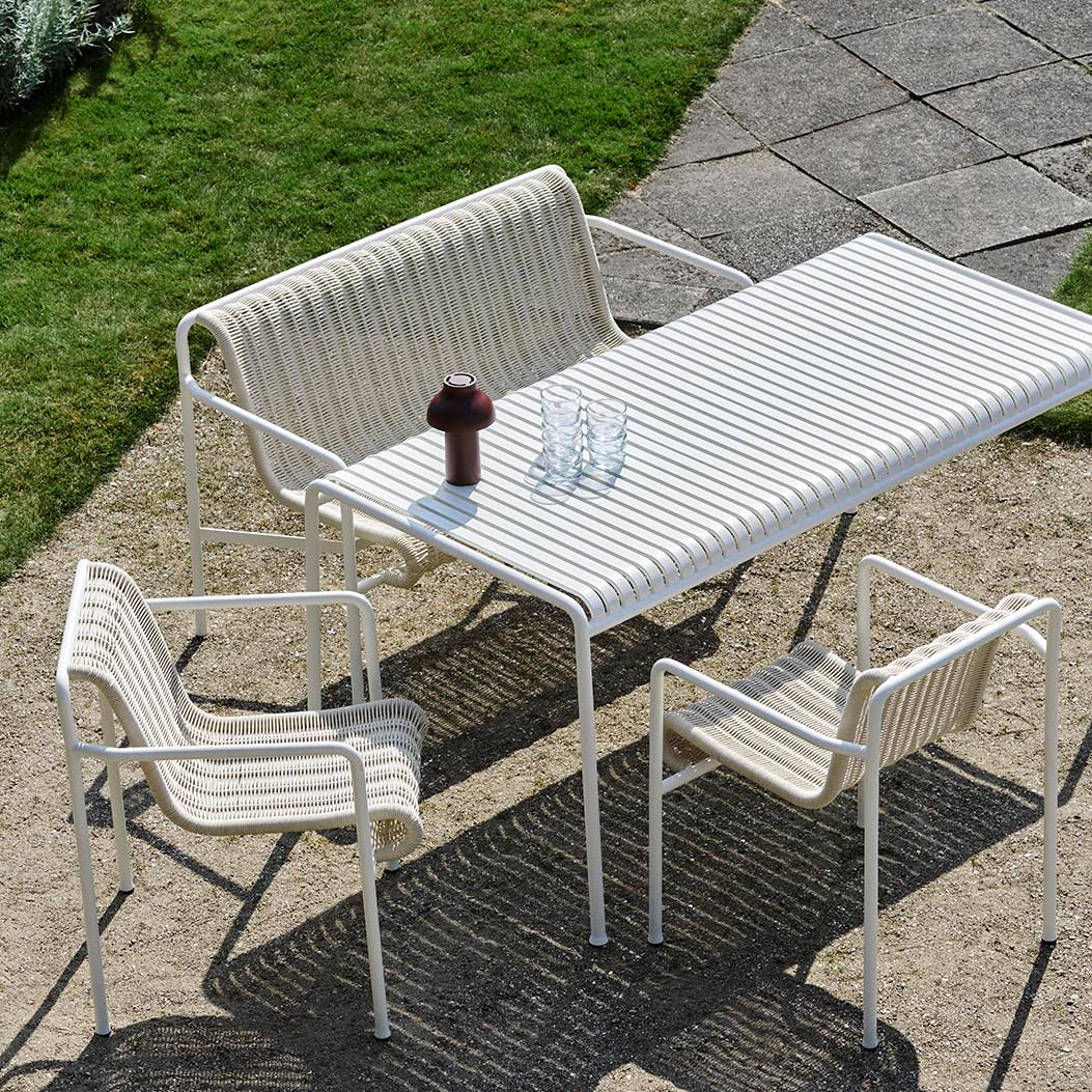 HAY Palissade Cord Dining Bench Cream White