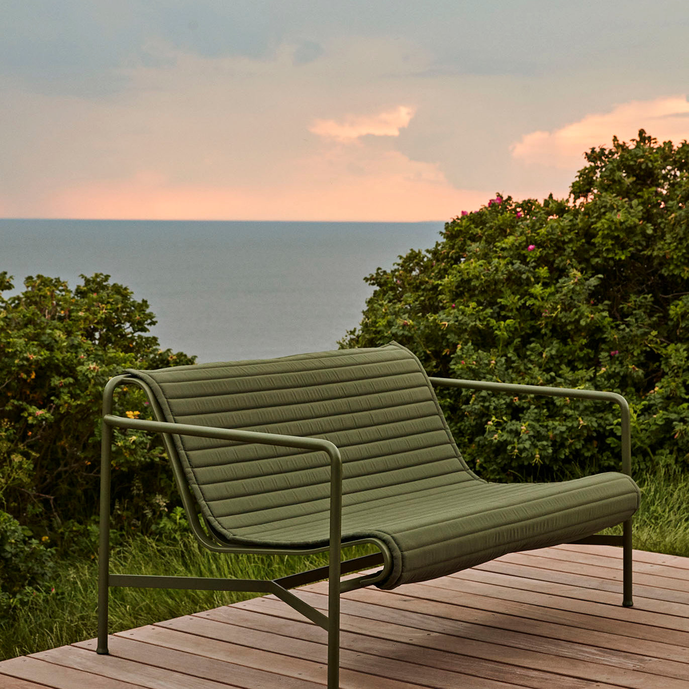 HAY Palissade Seat Cushion for Lounge Sofa - Quilted Olive