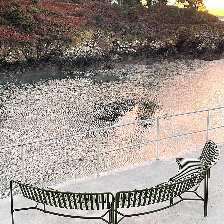 HAY Palissade Park Dining Bench In Olive