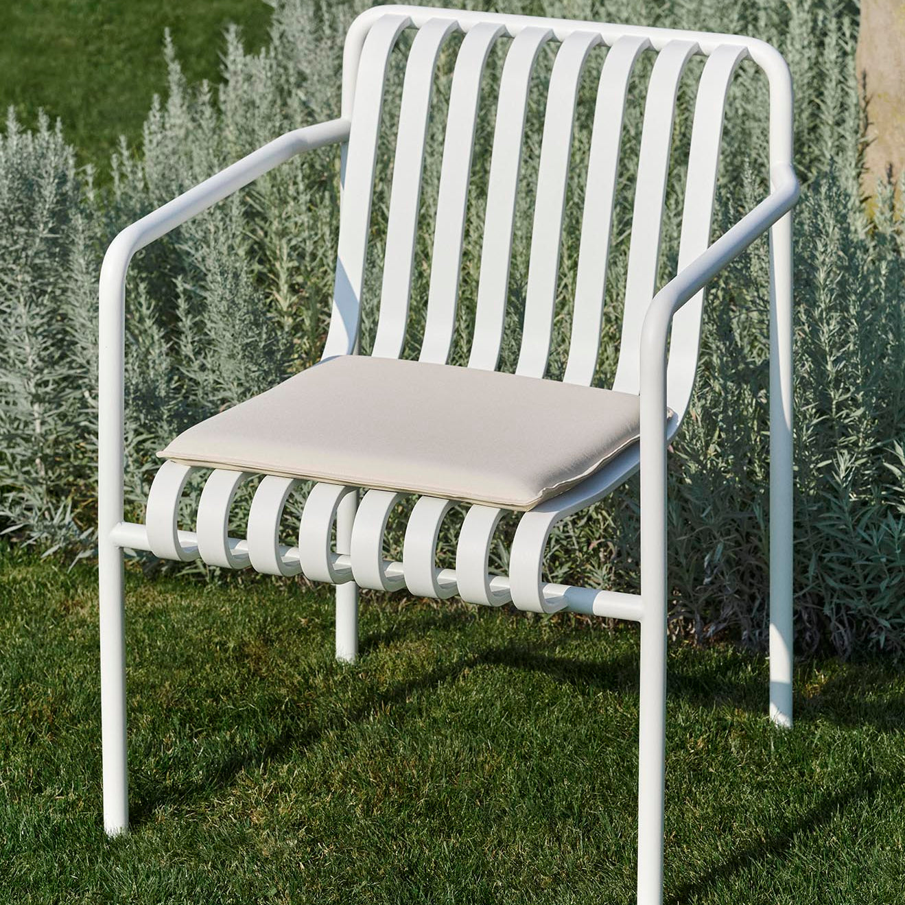 HAY Palissade Seat Cushion for Dining Armchair Cream White