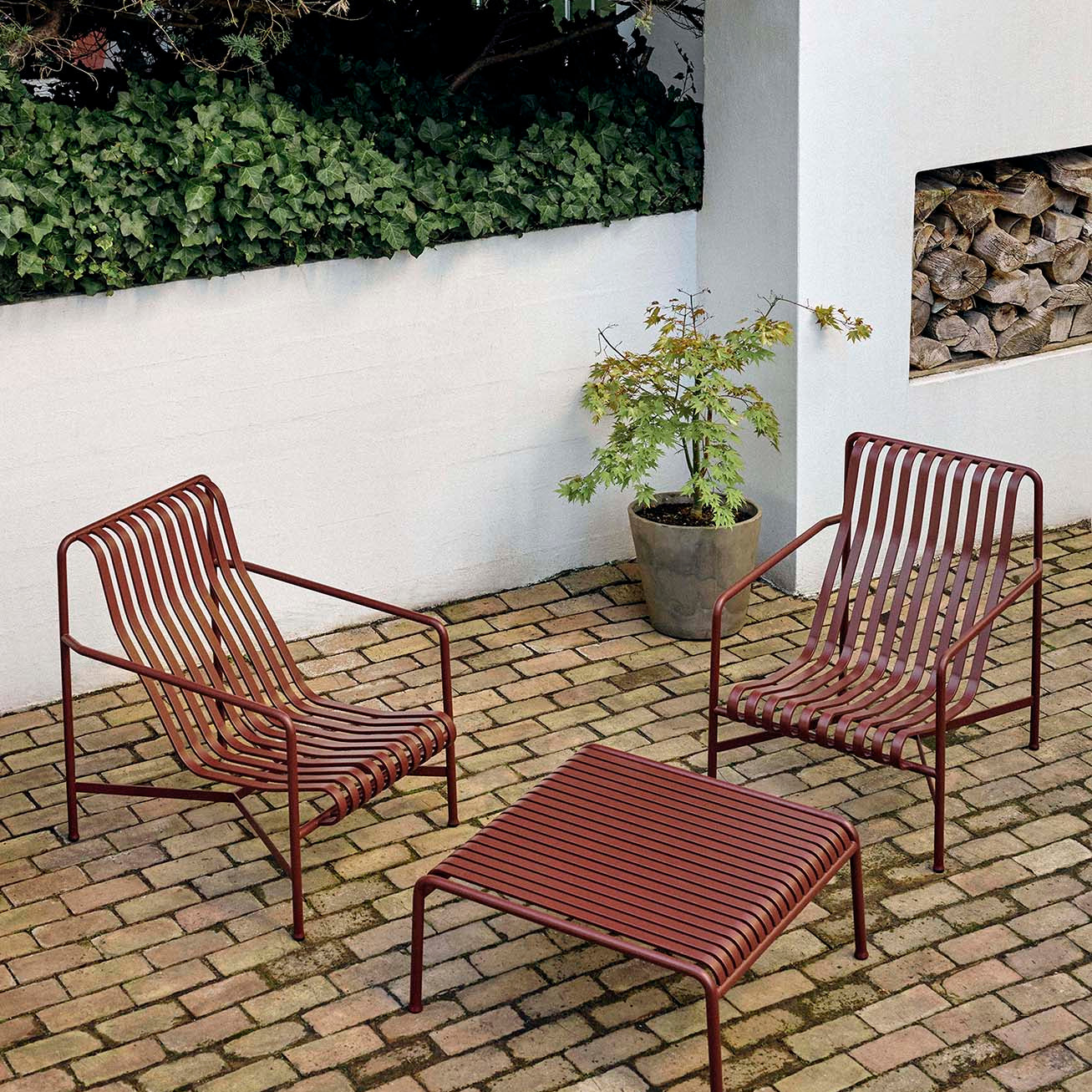 HAY Palissade Lounge Chair - High Iron Red