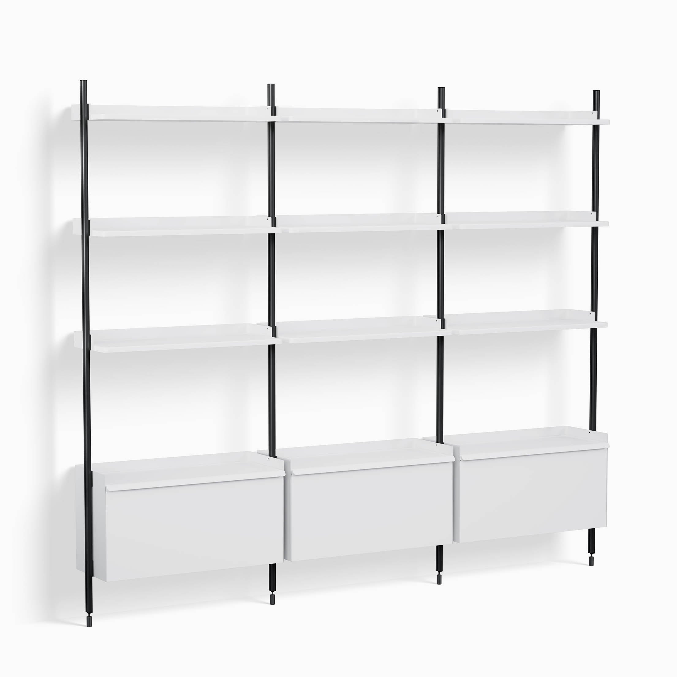 HAY Pier System 133 White Steel with Black Aluminum Profile