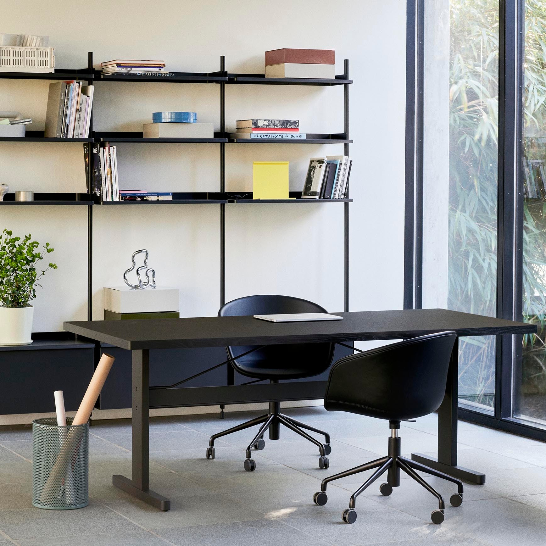 HAY Pier System 133 Black Steel with Black Aluminum Profile