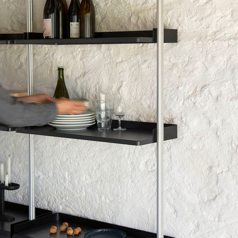 HAY Pier System Black Steel with Clear Aluminum Profile