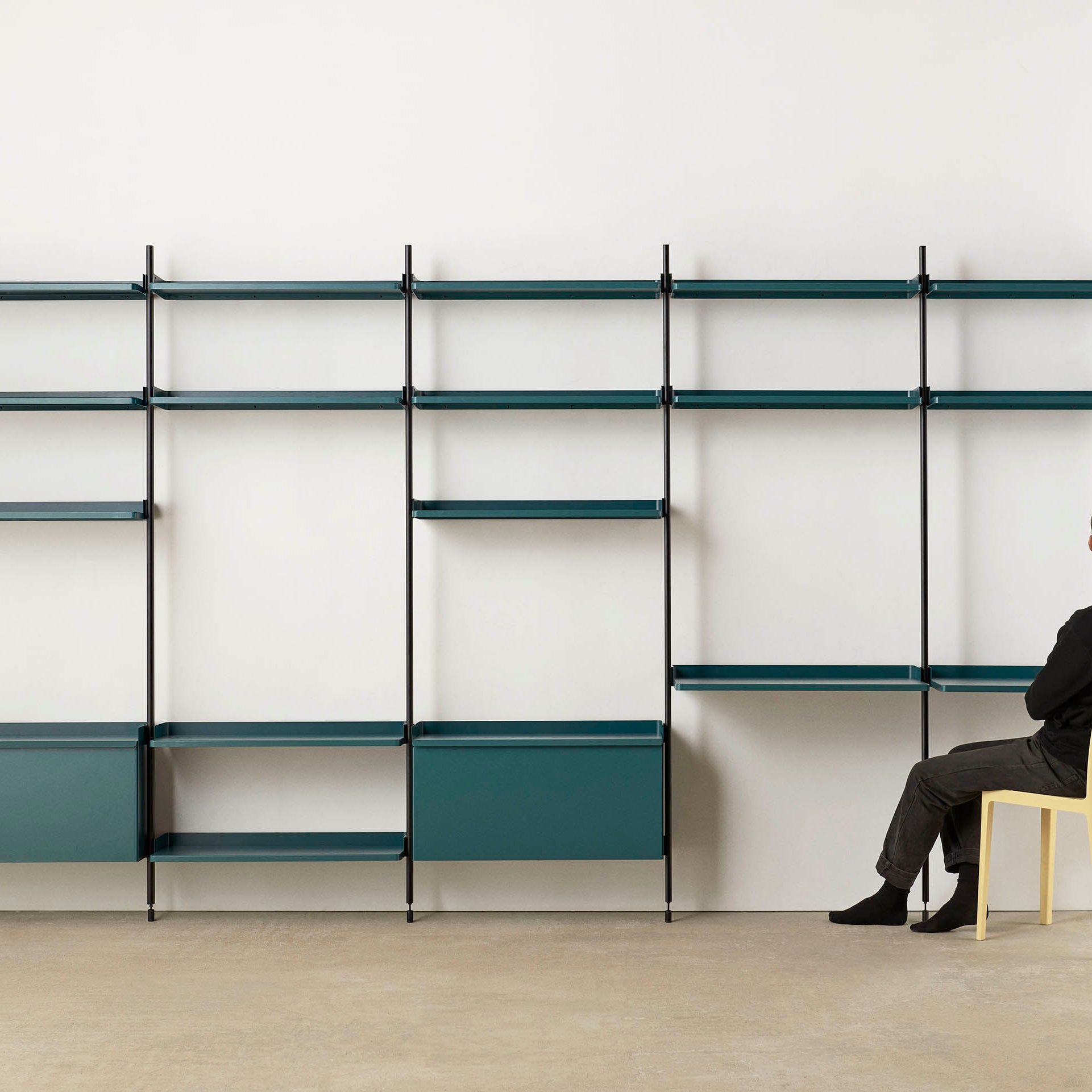 HAY Pier System 133 Blue Steel with Black Aluminum Profile