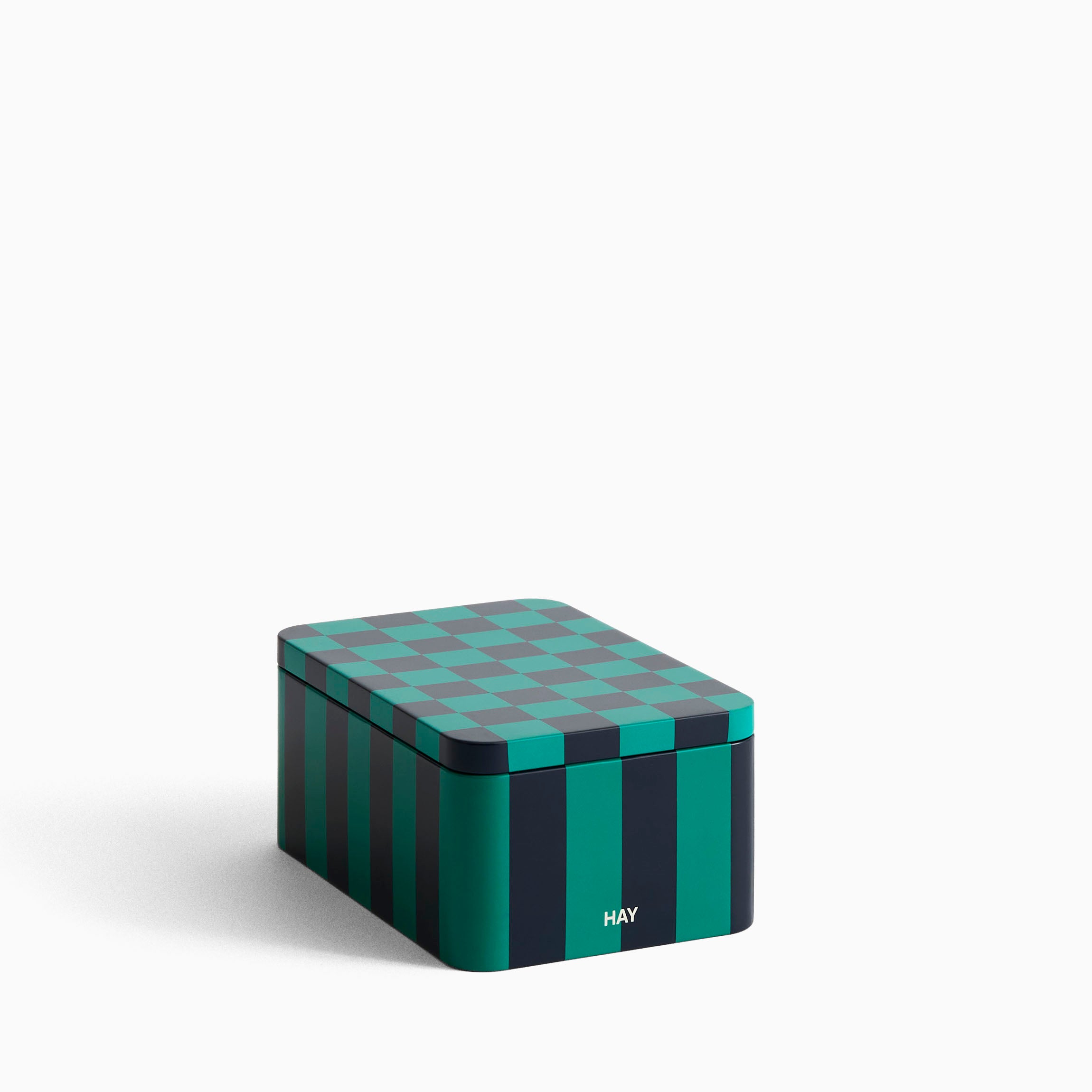 HAY Tin Container Small - Green & Dark Blue