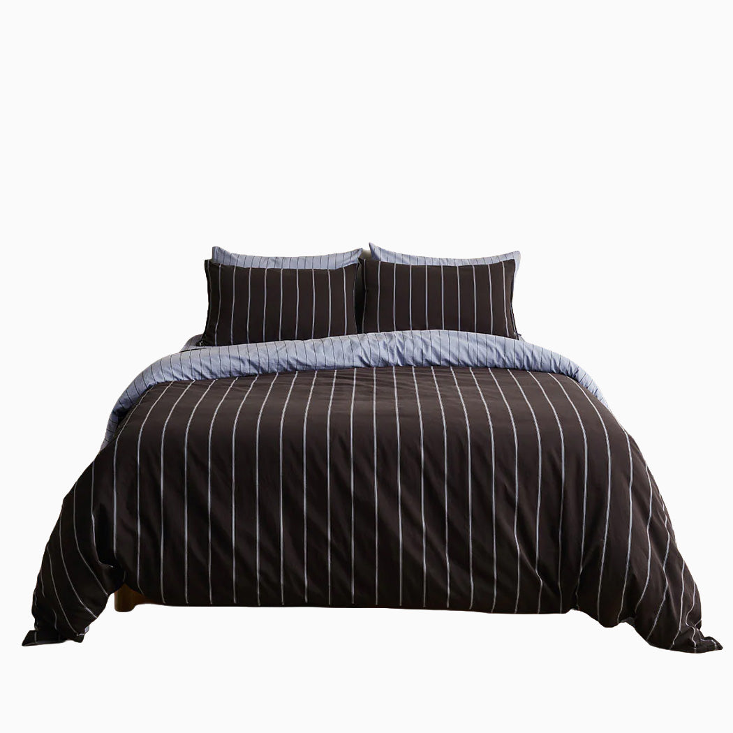 Hommey Quilt Cover - Chocolate / Mist
