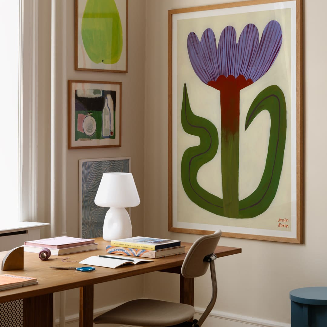 Jazzy Flower Abstract Art Print by Josefin Norlin