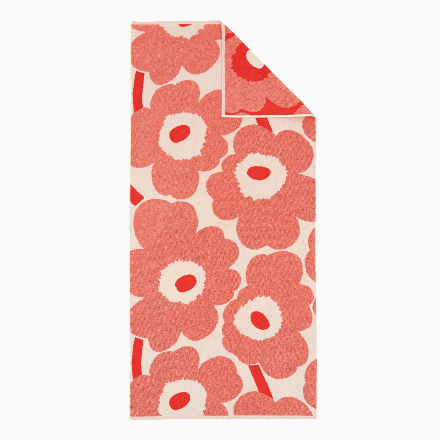 Marimekko Unikko Bath Towel - Off-White/Orange Red