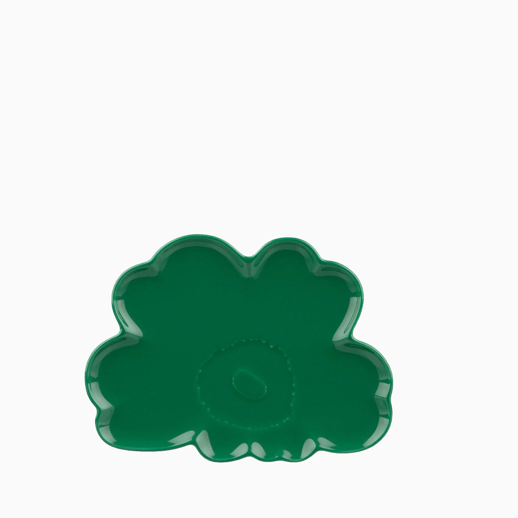 Marimekko Oiva / Unikko 60th Anniversary Shape Plate 19cm - Green