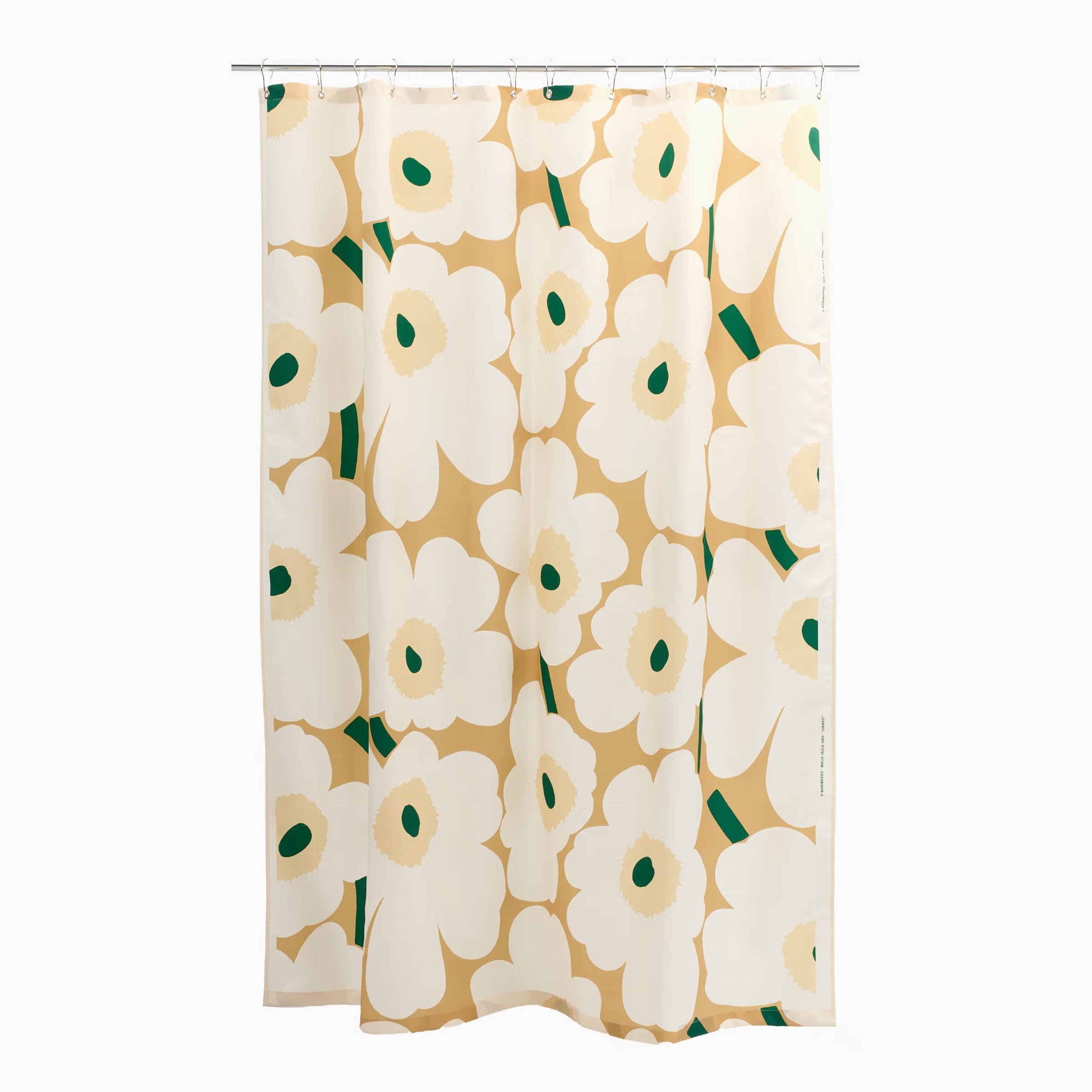 Marimekko Unikko Shower Curtain - Sand/Off-White/Hay/Emerald