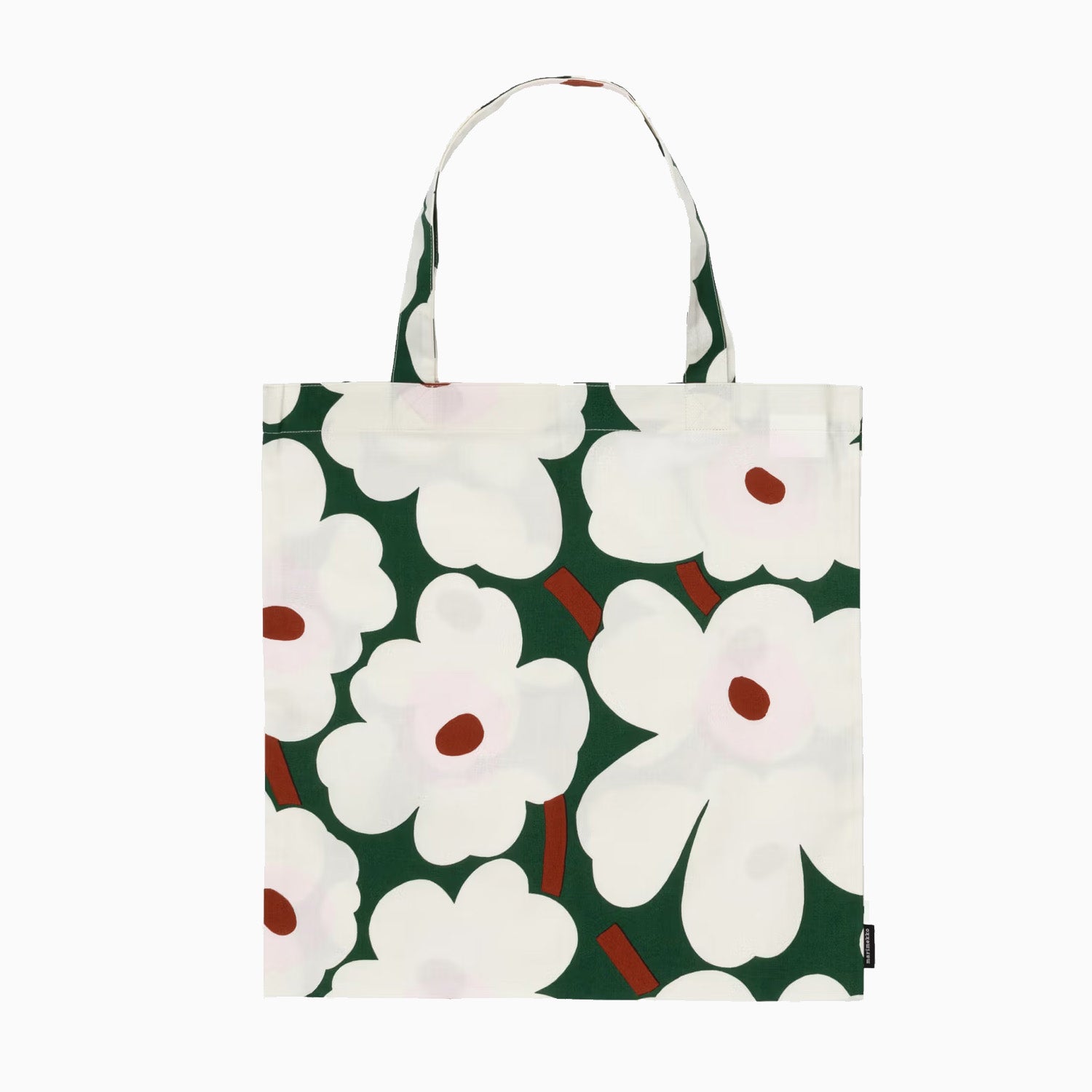 Marimekko Unikko Tote Bag - Dark Green/Off White/Light Pink
