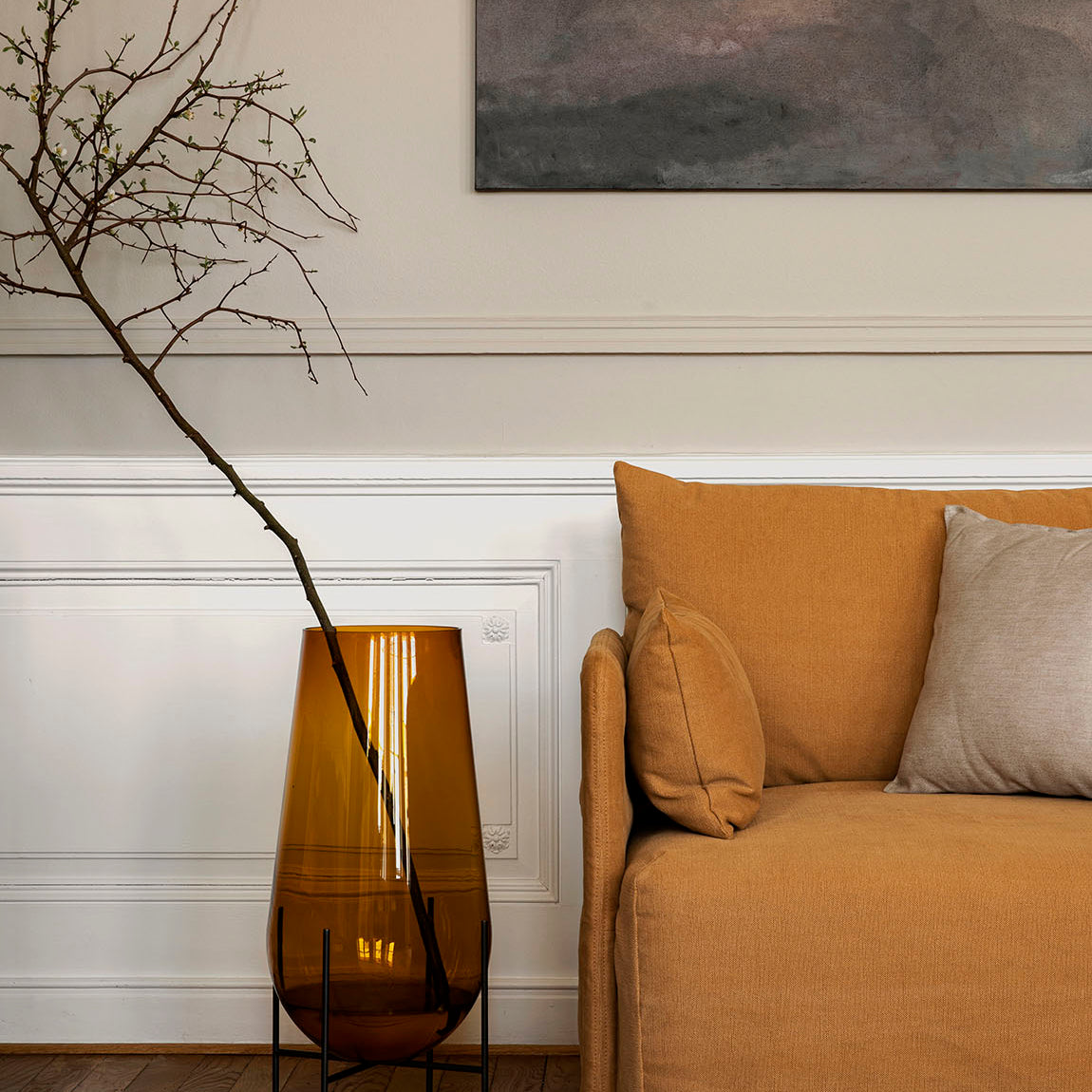 Audo Echasse Vase Bronze Brass Amber