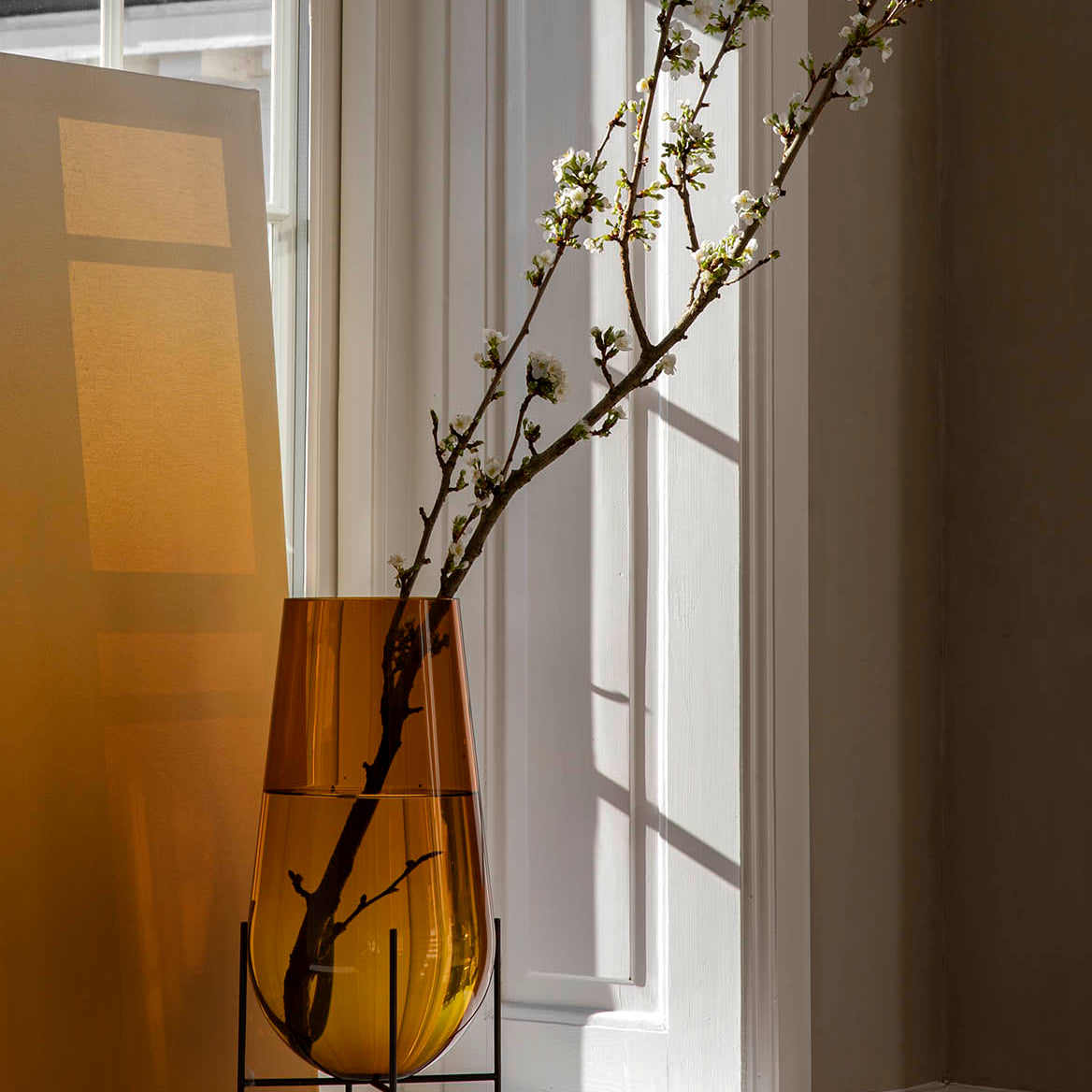 Audo Echasse Vase Bronze Brass Amber