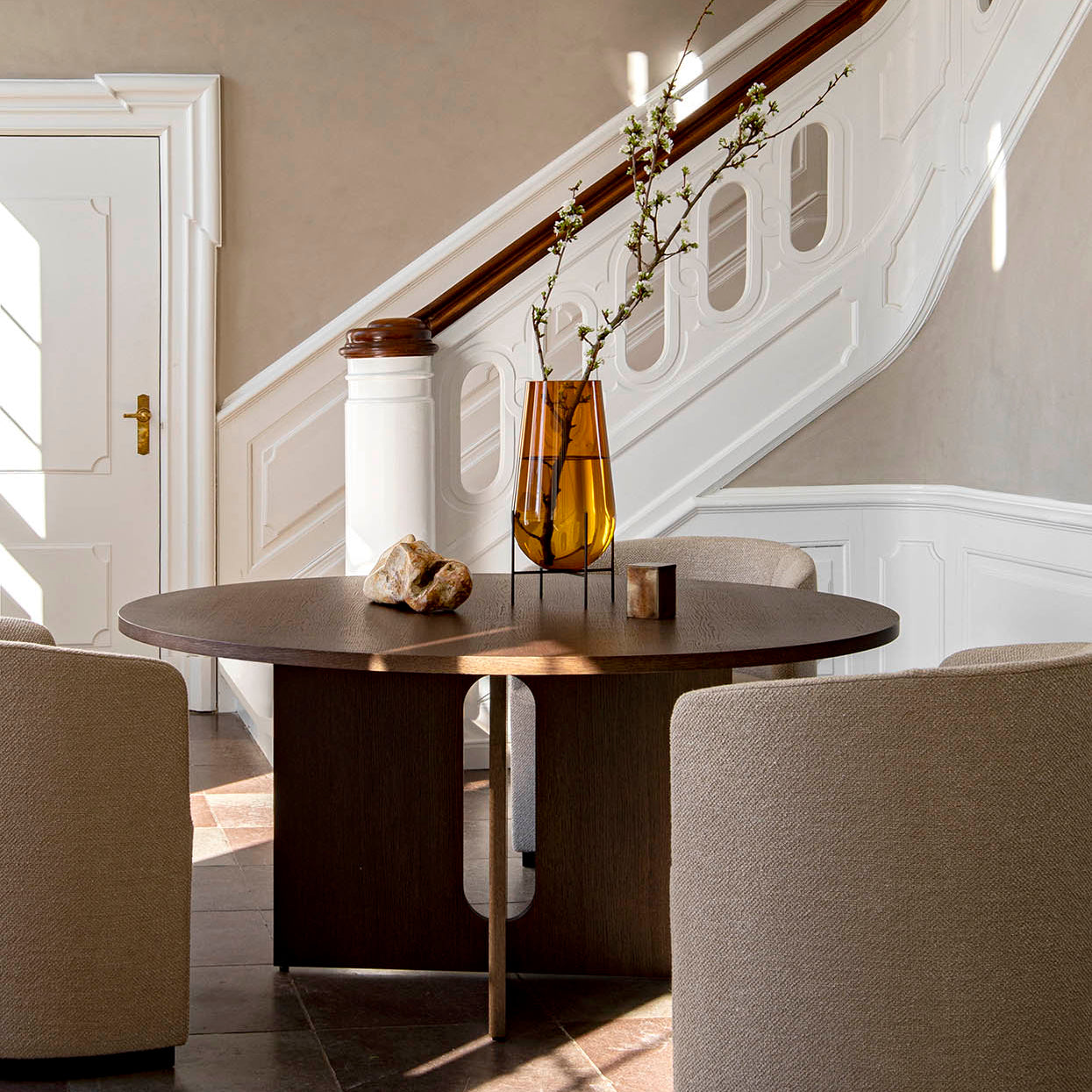 Audo Echasse Vase Bronze Brass Amber