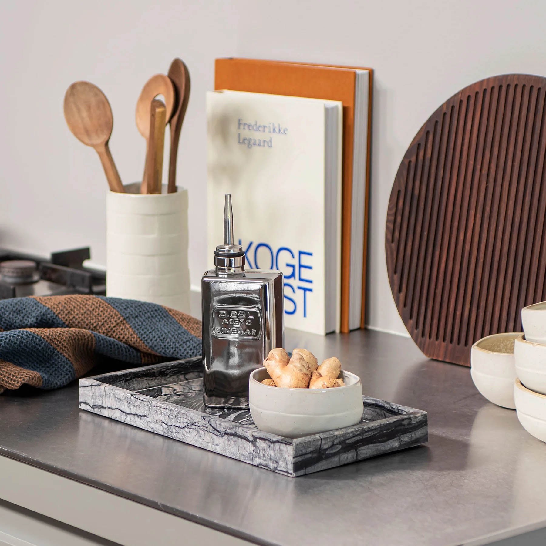 Mette Ditmer Marble Deco Tray Black Grey