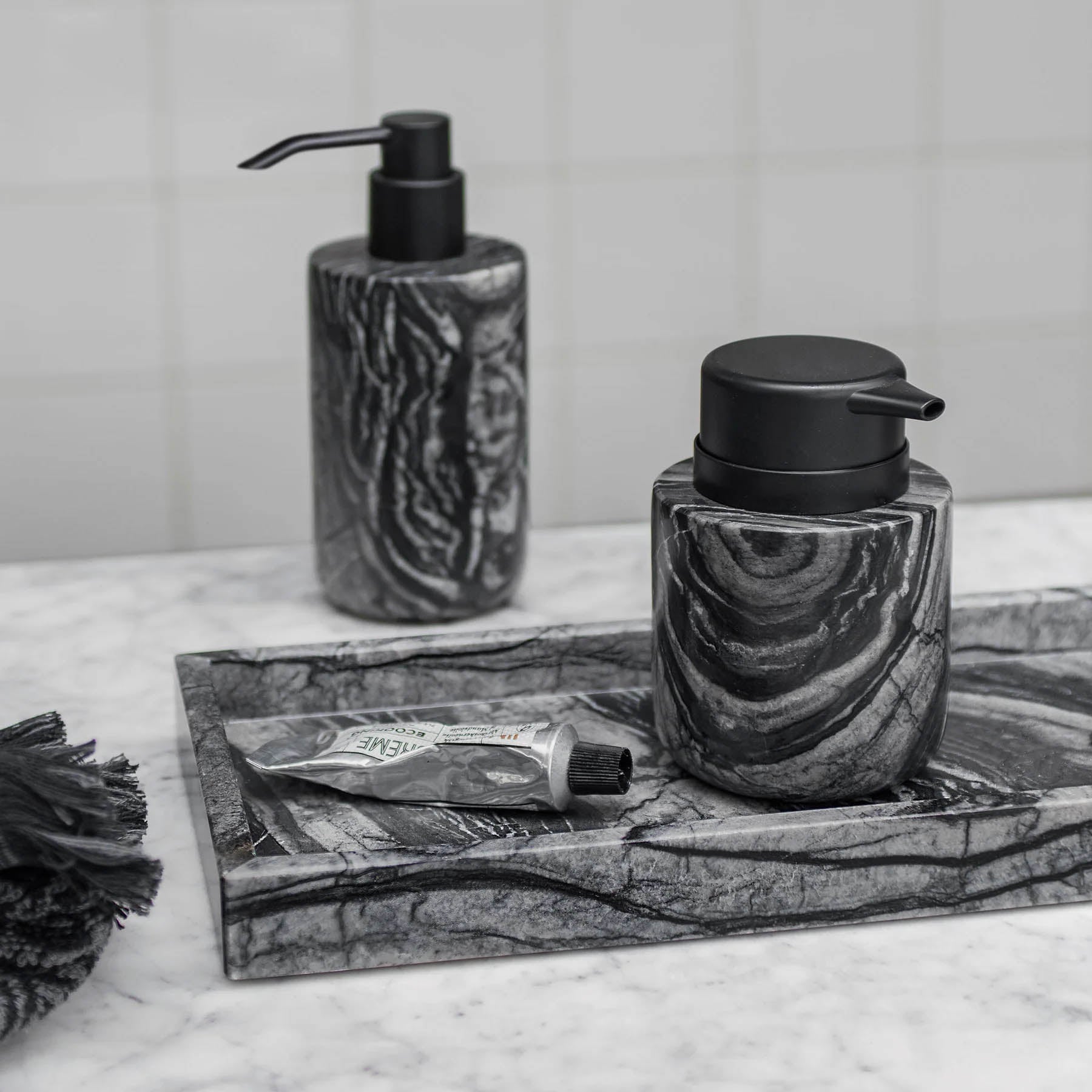 Mette Ditmer Marble Deco Tray Black Grey