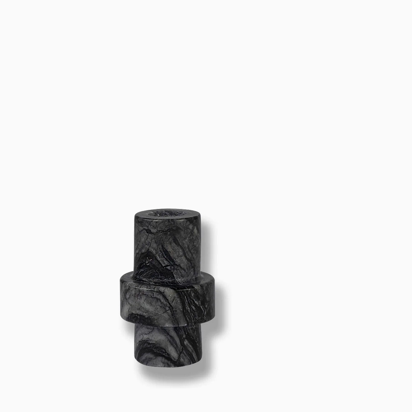 Mette Ditmer Marble Candleholder, Large Black Grey