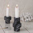 Mette Ditmer Marble Candleholder, Large Black Grey