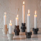 Mette Ditmer Marble Candleholder, Large Black Grey