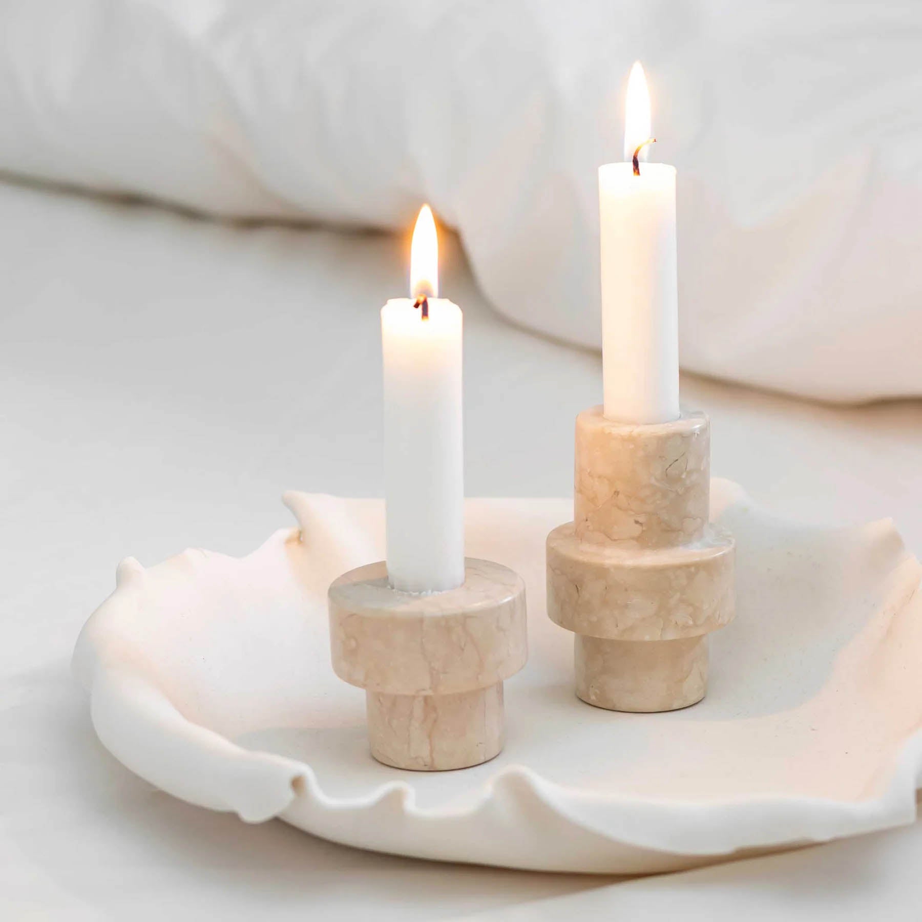 Mette Ditmer Marble Candleholder, Small - Sand