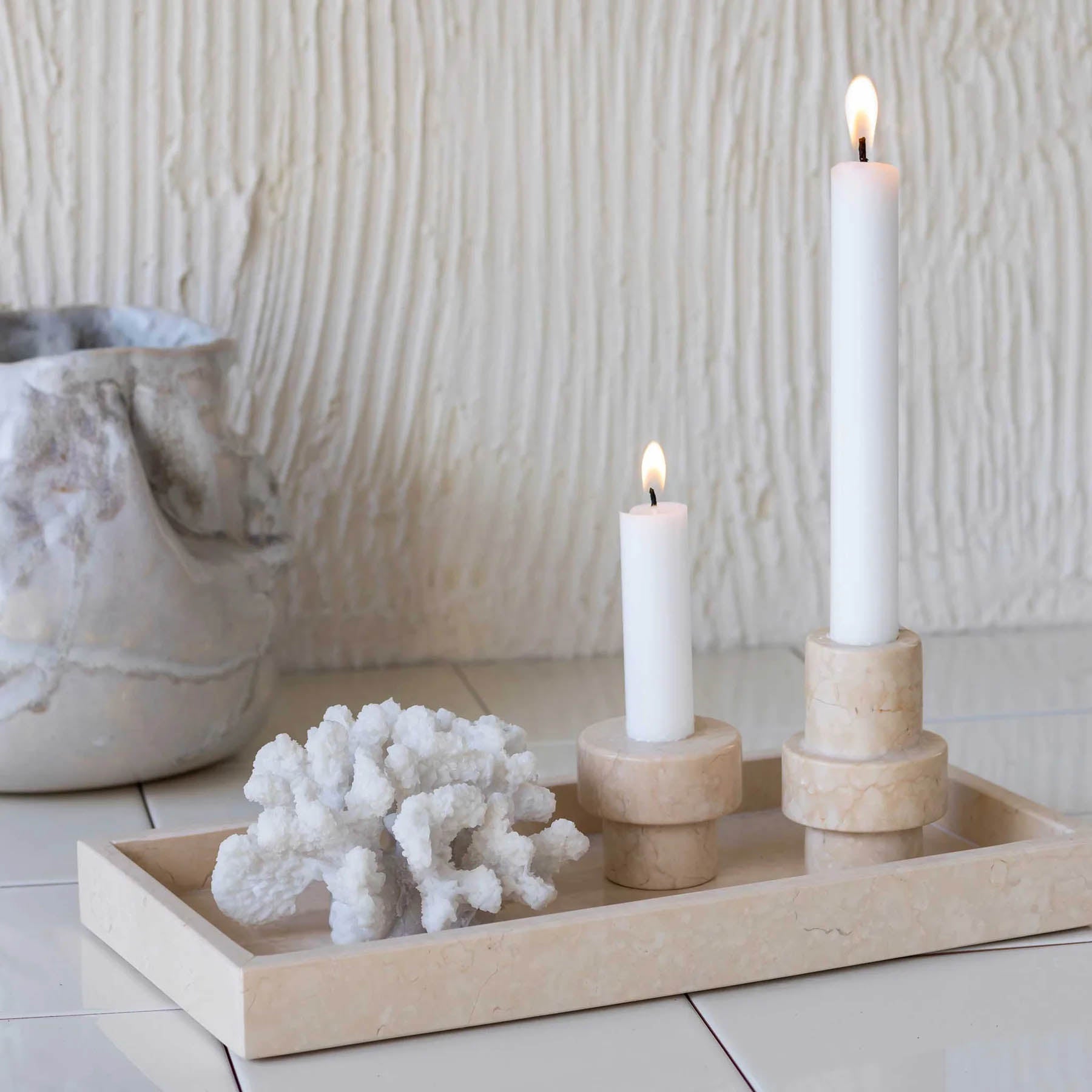 Mette Ditmer Marble Candleholder, Small - Sand