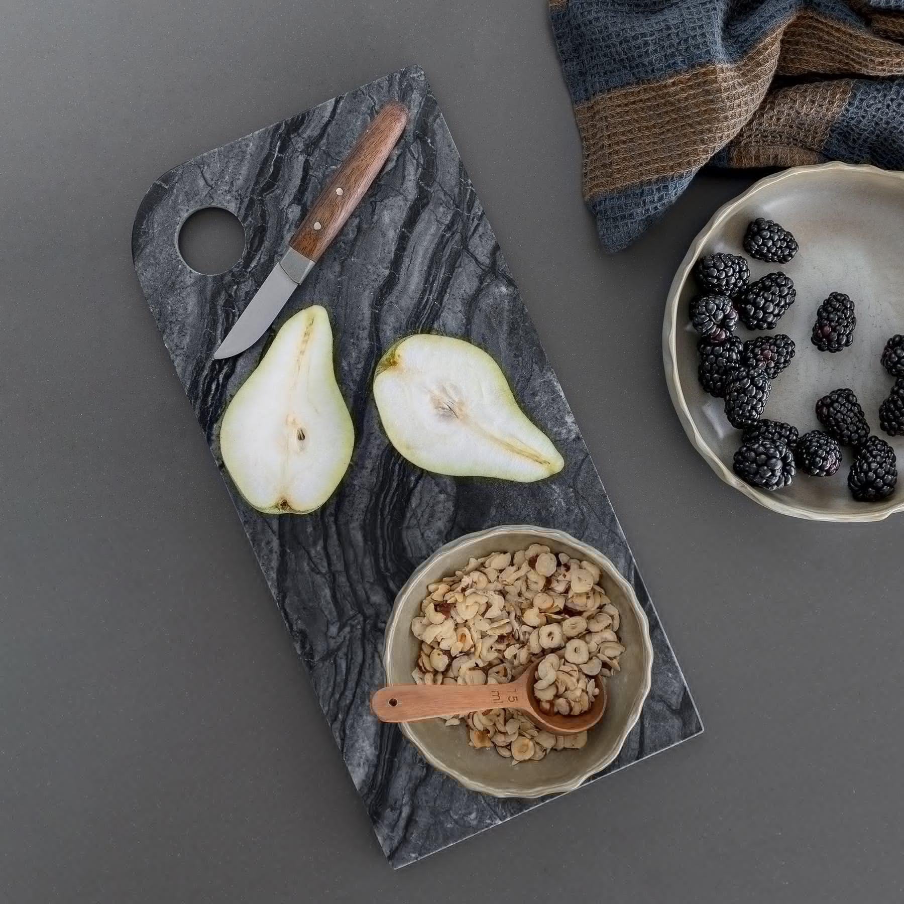 Mette Ditmer Marble Serving Board, Large - Black/Grey