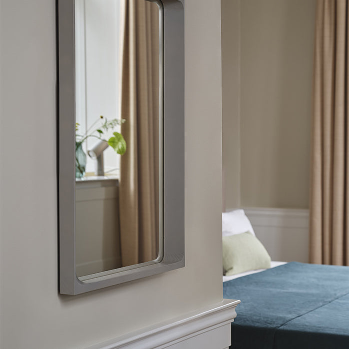 Muurto Arced Mirror 80x55cm Light Grey